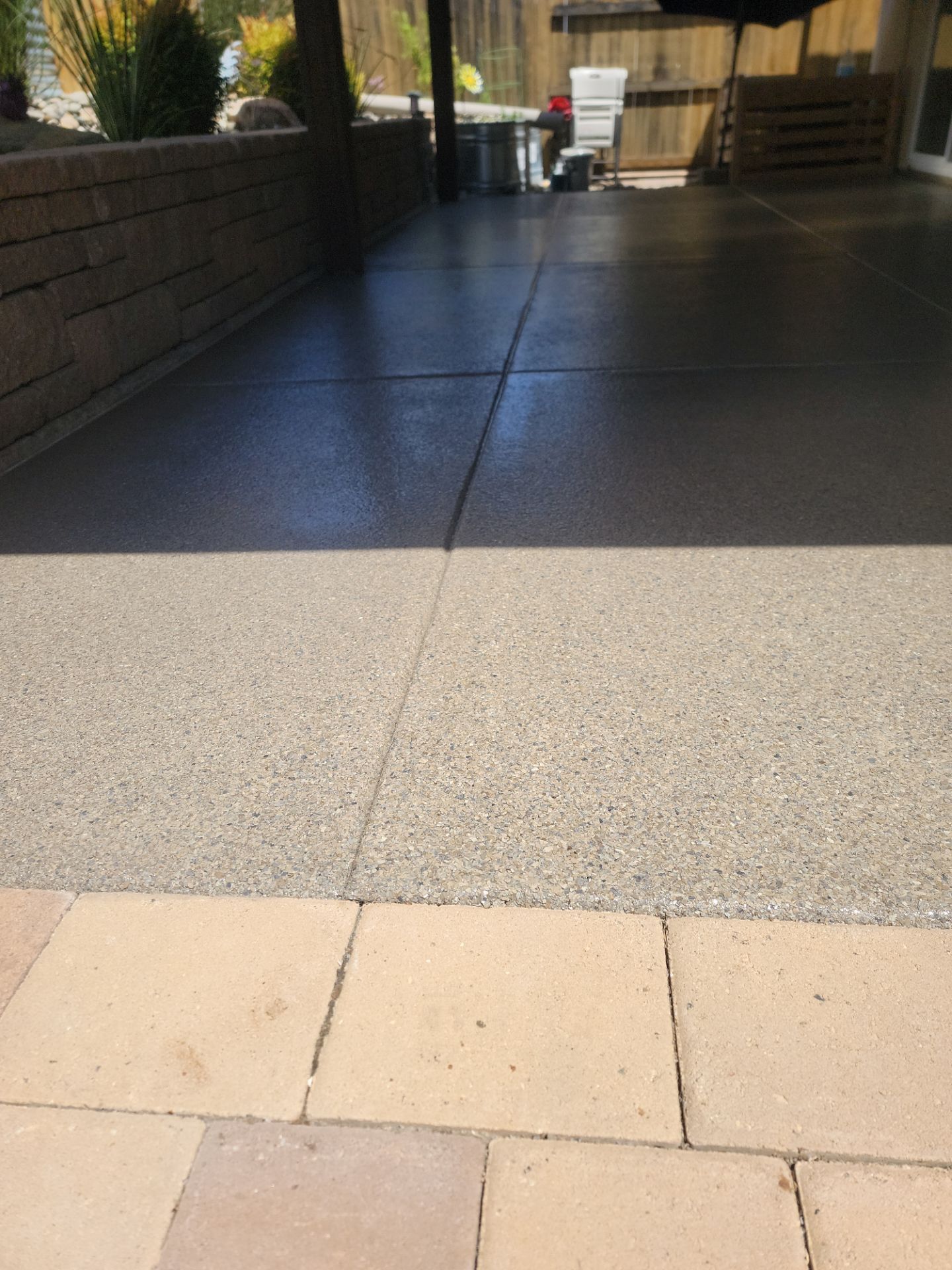 Flint chip covered back porch